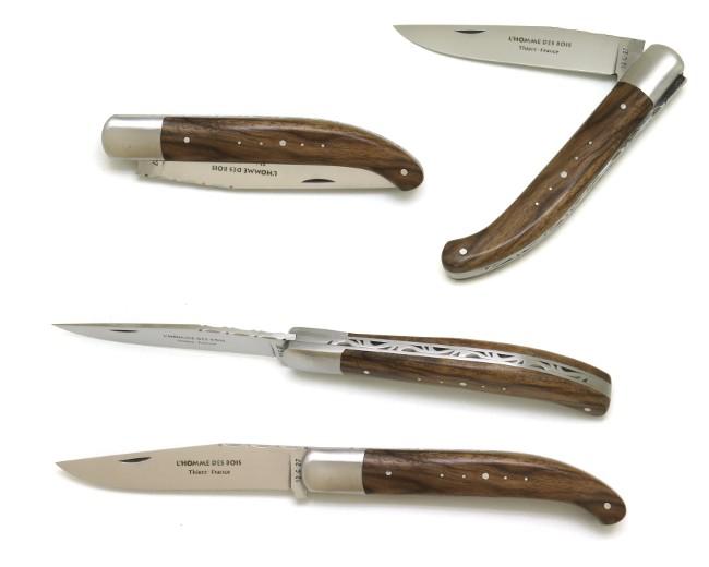 COUTEAU DE POCHE YATAGAN EN NOYER MANCHE 12,5 CM - 1 MITRE EN INOX