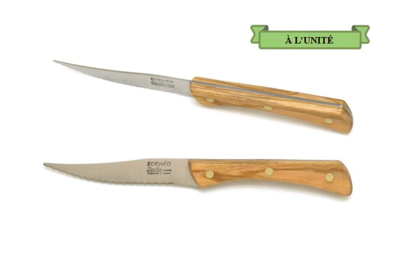 Couteau steak à dents Bornéo en bois d'olivier