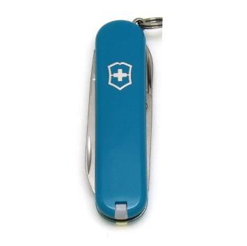 COUTEAU SUISSE VICTORINOX CLASSIC SD MOUNTAIN LAKE MODELE 0.6223.23G - CANIF ONGLIER 58 MM BLEU