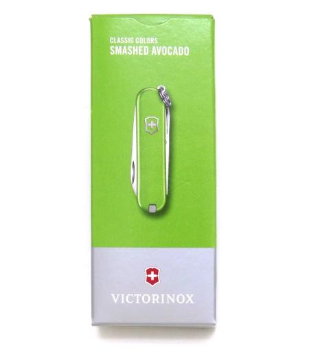 COUTEAU SUISSE VICTORINOX CLASSIC SD SMASHED AVOCADO MODELE 0.6223.43G - CANIF ONGLIER 58 MM VERT