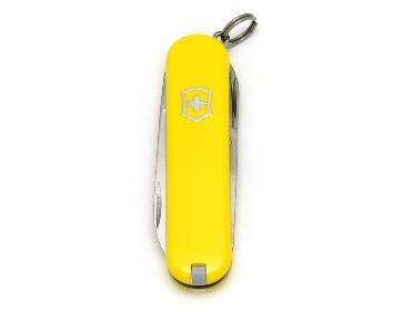COUTEAU SUISSE VICTORINOX CLASSIC SD SUNNY SIDE MODELE 0.6223.8G - CANIF ONGLIER 58 MM JAUNE