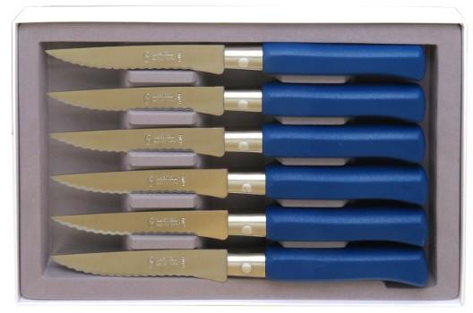 Coffret de 6 couteaux de table Country Bleu