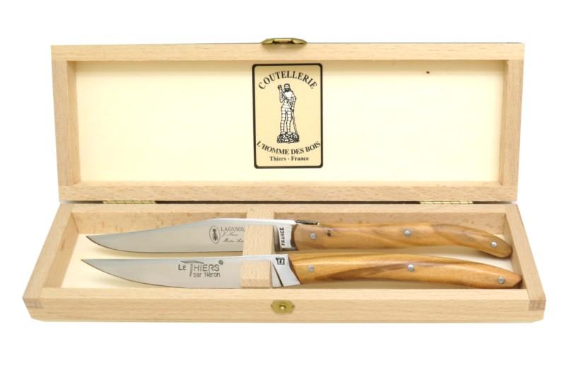 Couteau de table Laguiole et Thiers en bois d'olivier