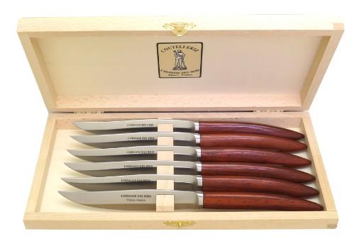 Coffret 6 Couteaux steak design en bois