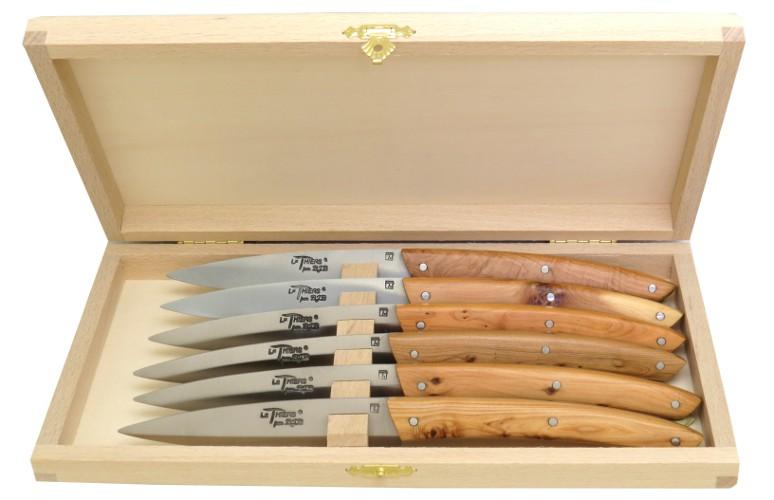 Coffret de 6 couteaux Thiers de table en genèvrier