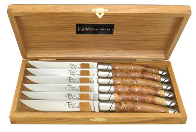 Coffret de 6 couteaux Thiers de table en genèvrier