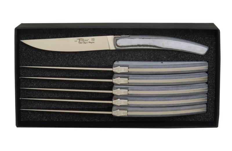 6 couteaux  LE THIERS Pirou en paperstone gris