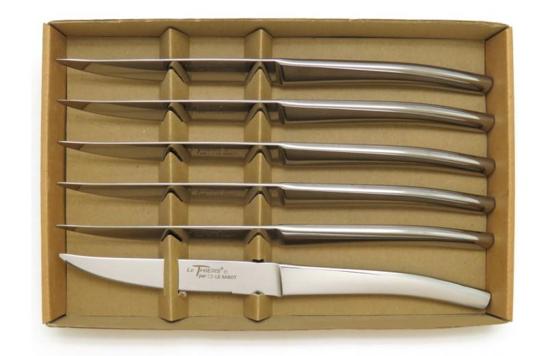 Couteau de table Thiers inox brillant en coffret