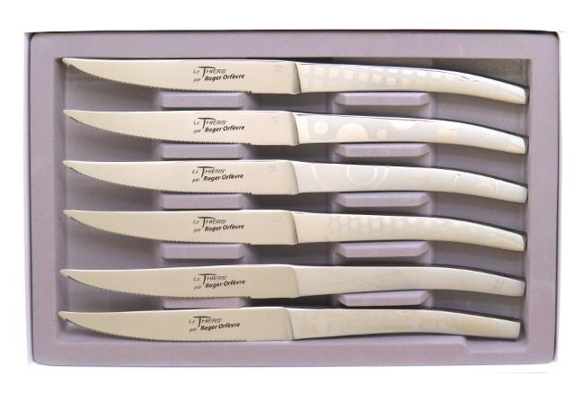 COUTEAUX LE THIERS® EN INOX AVEC DECORS COFFRET DE 6 COUTEAUX DE TABLE - COLLECTION MAISON