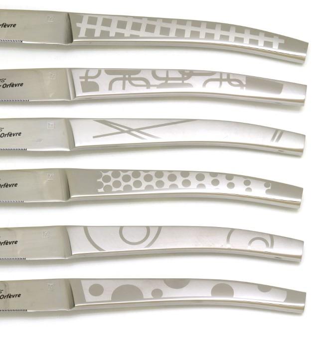 COUTEAUX LE THIERS® EN INOX AVEC DECORS COFFRET DE 6 COUTEAUX DE TABLE - COLLECTION MAISON