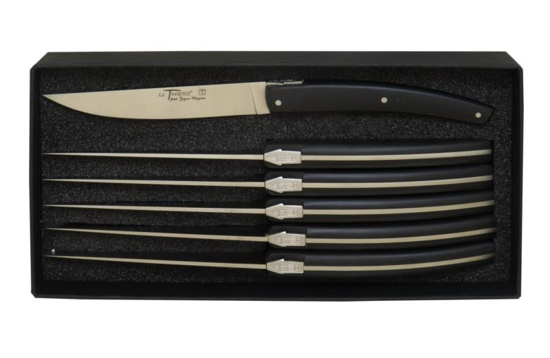 6 Couteaux LE THIERS Pirou en paperstone noir