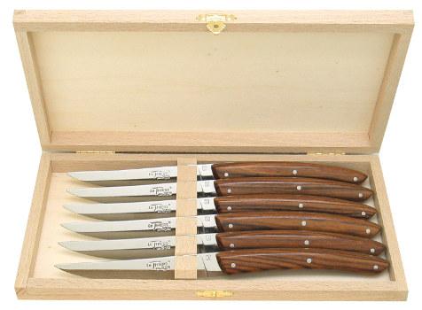 Coffret de 6 couteaux de table le thiers® en bois de violette