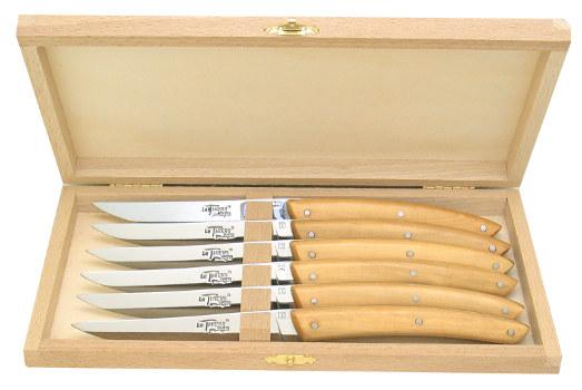 Coffret de 6 couteaux de table le thiers® en buis