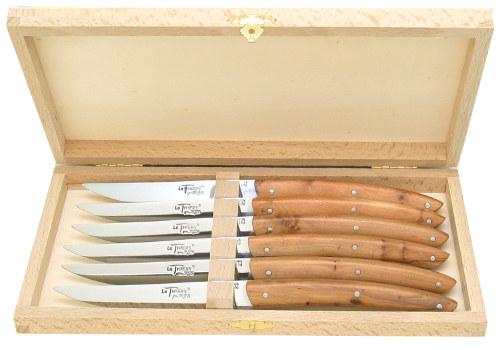 Coffret de 6 Couteaux de table LE THIERS® en bois de genévrier