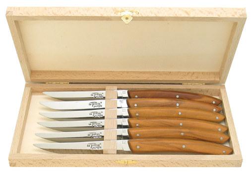 6 Couteaux de table LE THIERS® en bois d'olivier