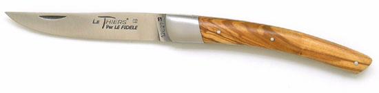 Couteau de poche LE THIERS® par Le Fidèle en olivier