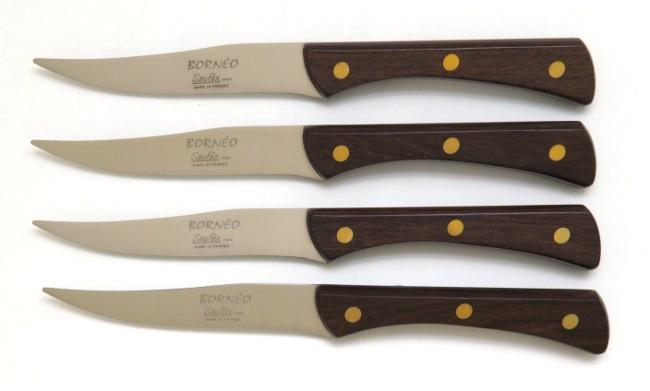 4 COUTEAUX STEAK BORNEO EN PALISSANDRE LAME LISSE
