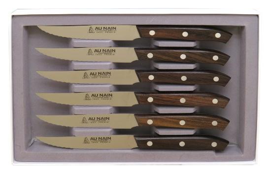 Couteau steak manche bois de palissandre en coffret
