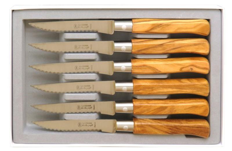 Couteaux de table Country en bois d'olivier