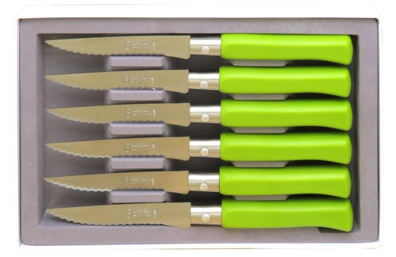 Couteaux de table country vert anis