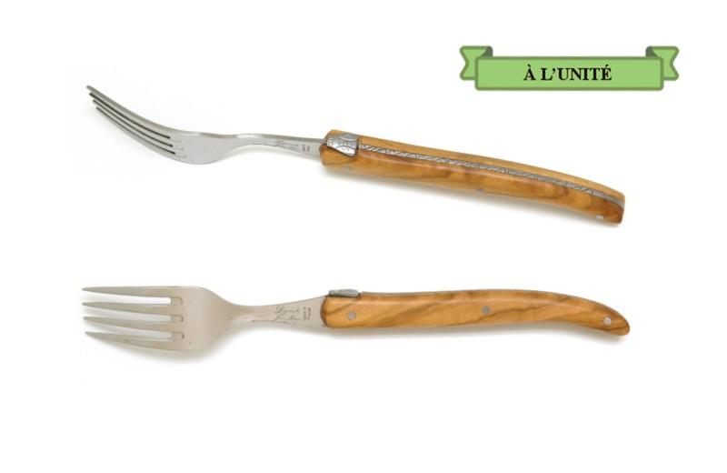 Fourchette de table Laguiole en bois d'olivier