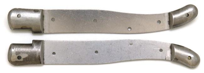 PLATINES 2 MITRES EN INOX SANS FILET POUR COUTEAU DE POCHE LAGUIOLE 12 CM