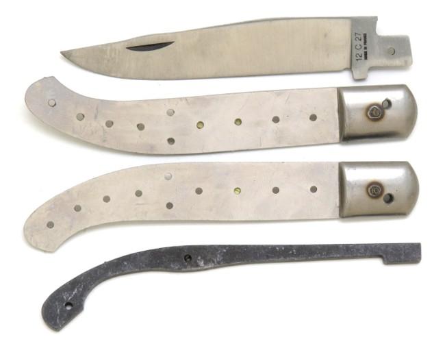 KIT COUTEAU DE POCHE YATAGAN BASQUE 4 PIECES BRUTES A MONTER