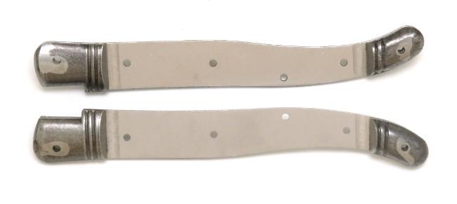 PLATINES 2 MITRES EN INOX AVEC FILET POUR COUTEAU DE POCHE LAGUIOLE 12 CM