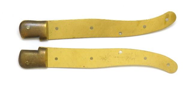 PLATINES 1 MITRE EN LAITON SANS FILET POUR COUTEAU DE POCHE LAGUIOLE 12 CM