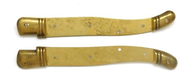 PLATINES 2 MITRES EN LAITON AVEC FILET POUR COUTEAU DE POCHE LAGUIOLE 12 CM