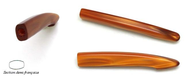 MANCHE COULEUR ECAILLE POUR COUTEAU DE TABLE MANCHE CAPUCIN EN RESINE - DEMI-FRANCAIS
