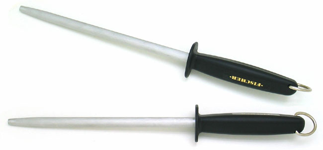 FUSIL MENAGE MECHE RONDE 30 CM TAILLAGE STANDARD - MANCHE EN RESINE NOIRE AVEC ANNEAU