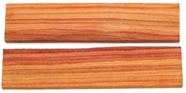 2 PLAQUETTES EN BOIS DE ROSE TYPE A - POUR MONTAGE DE COUTEAU