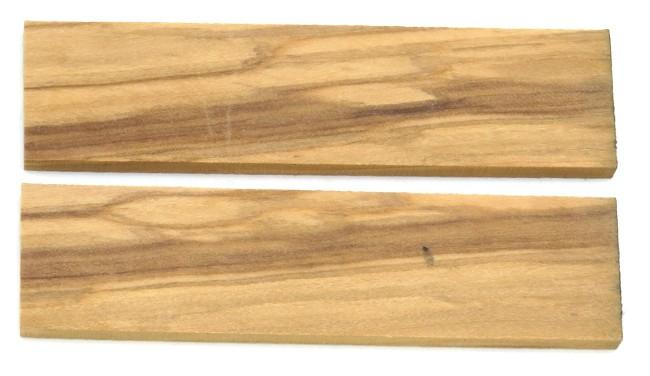 2 PLAQUETTES EN BOIS D'OLIVIER TYPE A - POUR MONTAGE DE COUTEAU 
