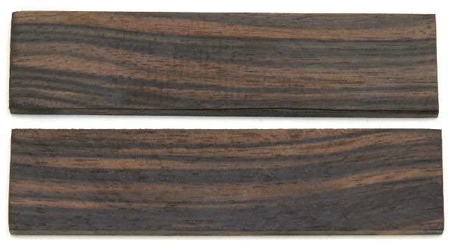 2 PLAQUETTES EN EBENE DE MACASSAR TYPE A - POUR MONTAGE DE COUTEAU