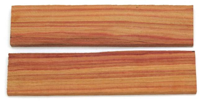 2 PLAQUETTES EN BOIS DE ROSE TYPE B - POUR MONTAGE DE COUTEAU