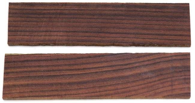 2 PLAQUETTES EN BOIS DE VIOLETTE TYPE B - POUR MONTAGE DE COUTEAU