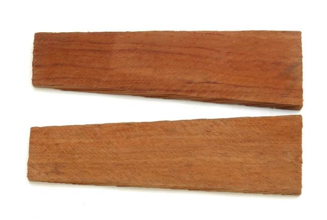 2 PLAQUETTES EN BUBINGA POUR MONTAGE DE COUTEAU