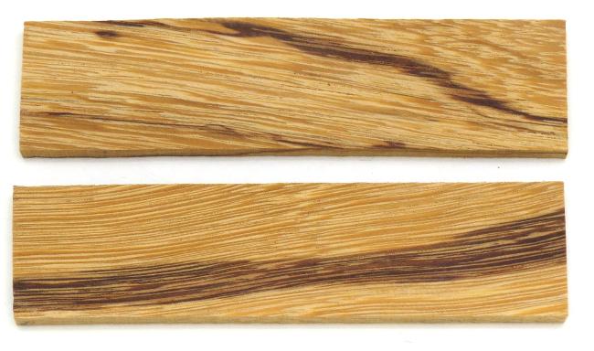 2 PLAQUETTES EN BOIS DE SERPENT TYPE A - POUR MONTAGE DE COUTEAU