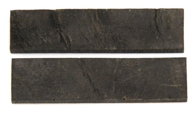 2 PLAQUETTES EN CROUTE DE BUFFLE TYPE A - POUR MONTAGE DE COUTEAU