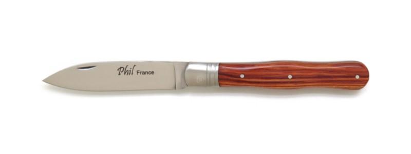 Vente de couteau de poche pliant violon en bois de rose